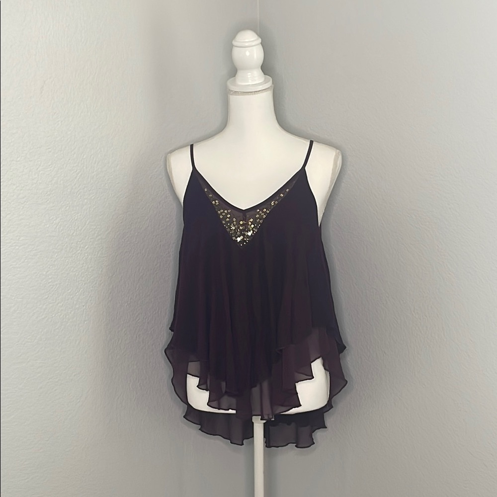 Deep Purple Asymmetrical Embellished Camisole